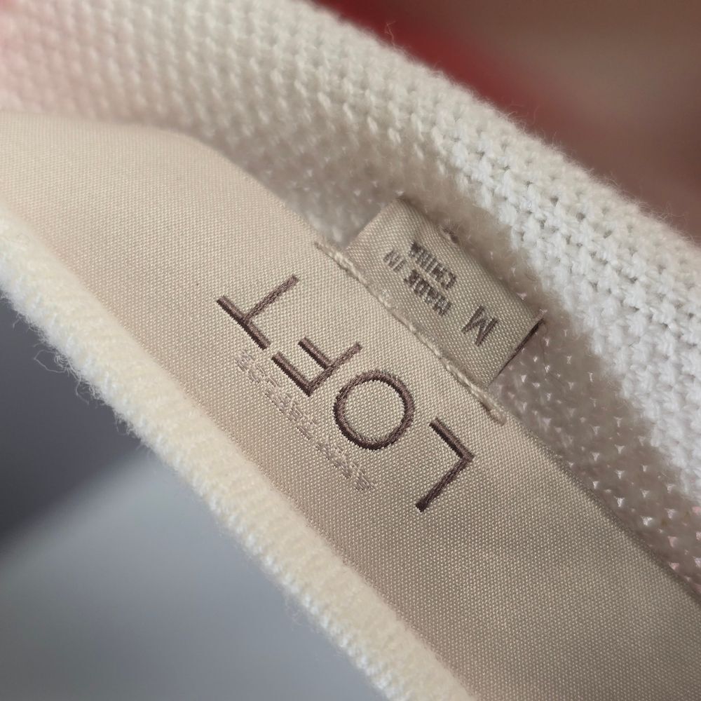 LOFT Elegant Cream Knit Top - Picture 9 of 10